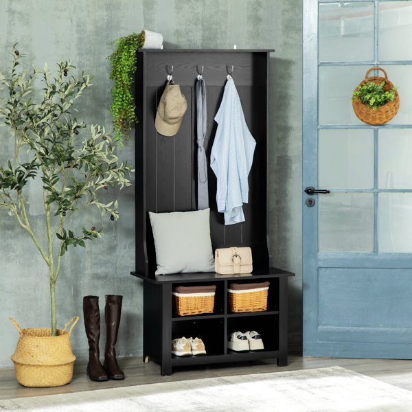 Ebern Designs Cherre Hall Tree 31.5'' Wide with Bench Wayfair Canada